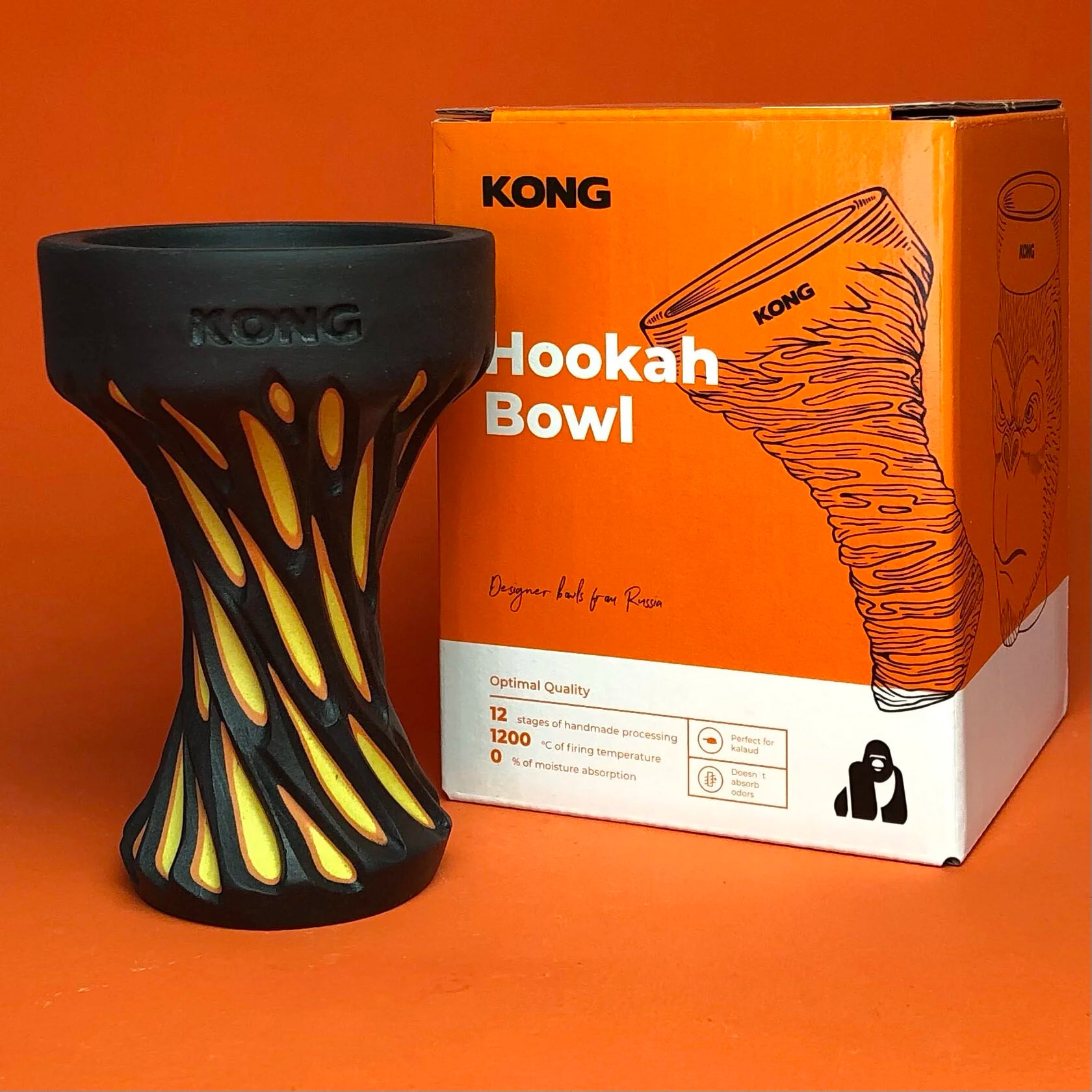 KONG Hookah Bowl - RAZOR BLACK - Prestige Hookah